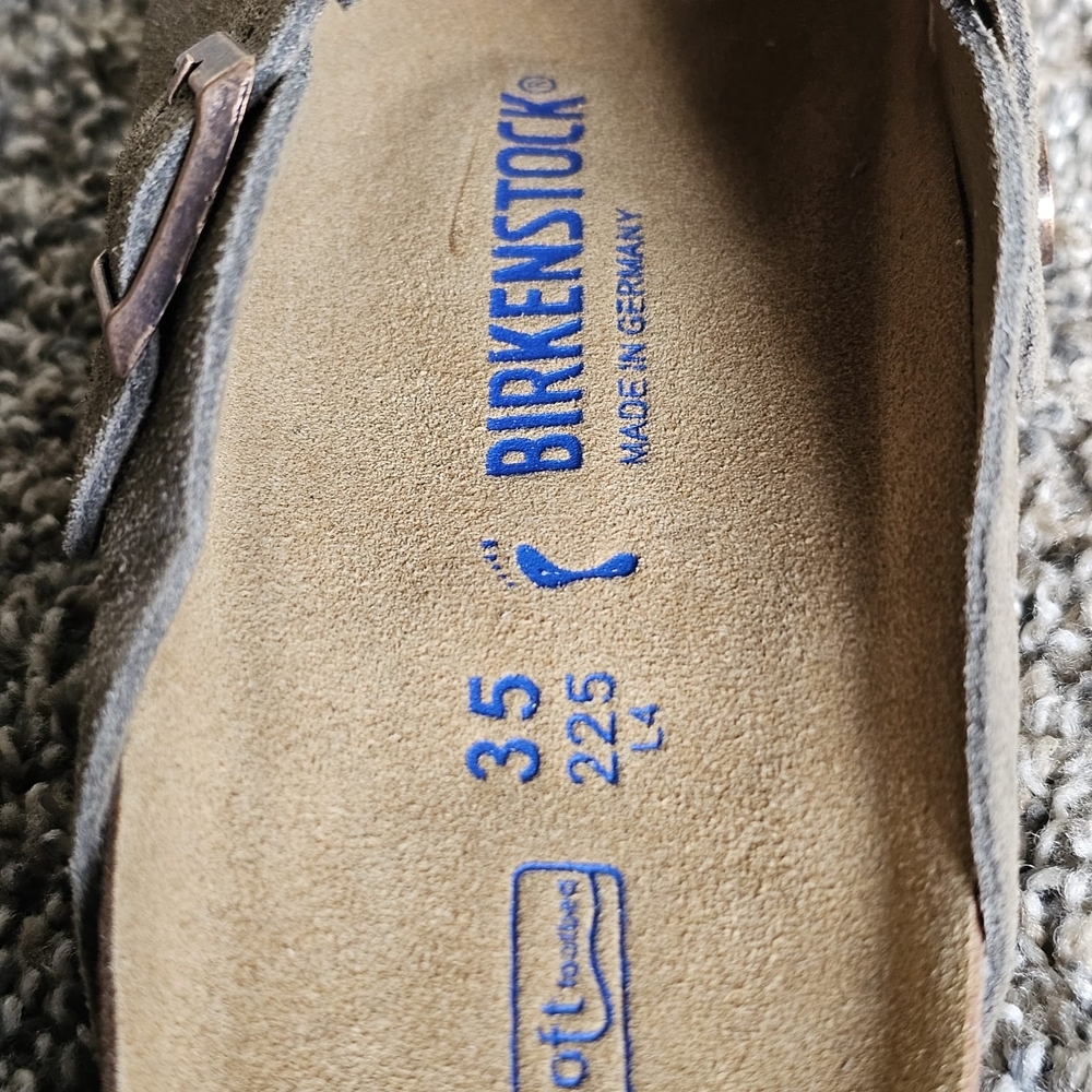 BIRKENSTOCK - Boston Soft Footbed Suede Leather - Taupe - EU 35, 225 L 4-US4.5 - Picture 6 of 11